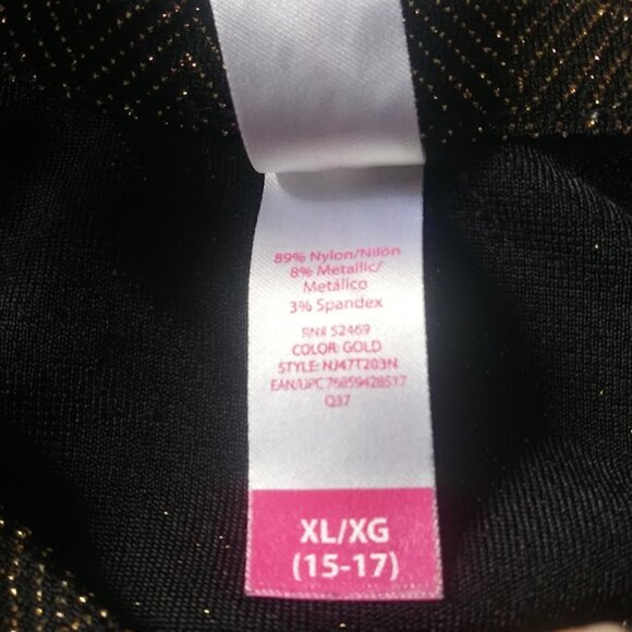 No Boundaries women's size XL black and gold cold shoulder metallic blouse - Picture 15 of 16